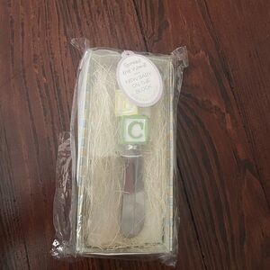 Alphabet Baby Shower Gift Spreader - Green Purple Yellow Silver